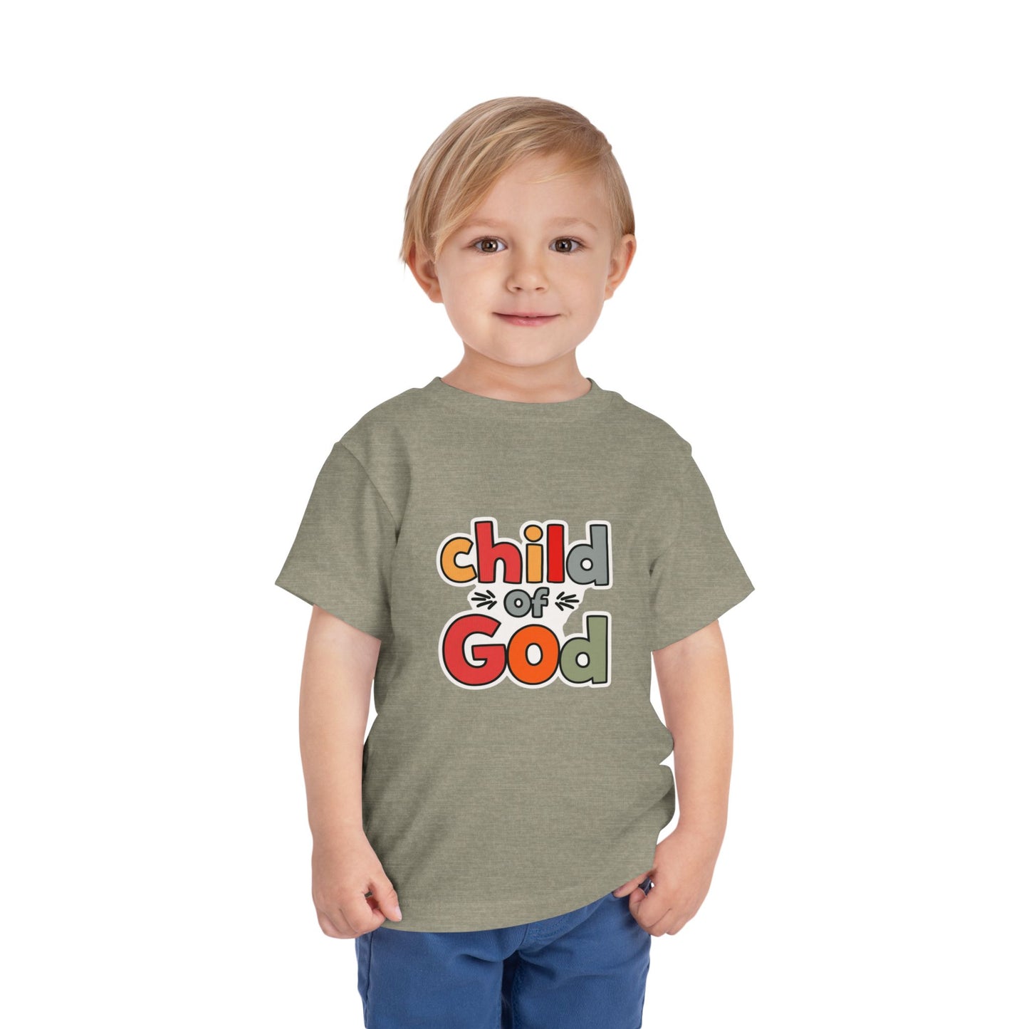 Child of God Toddler Tee — Colorful Religious Graphic Shirt