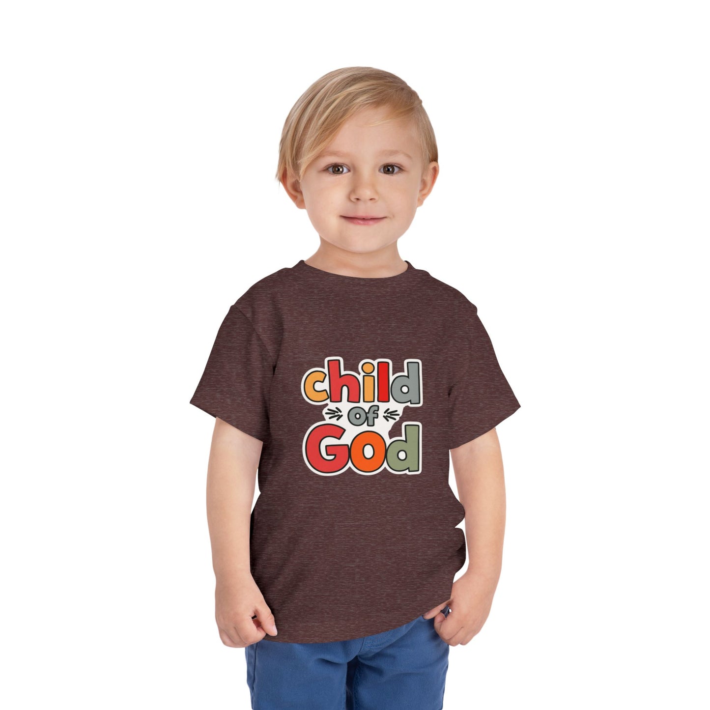 Child of God Toddler Tee — Colorful Religious Graphic Shirt