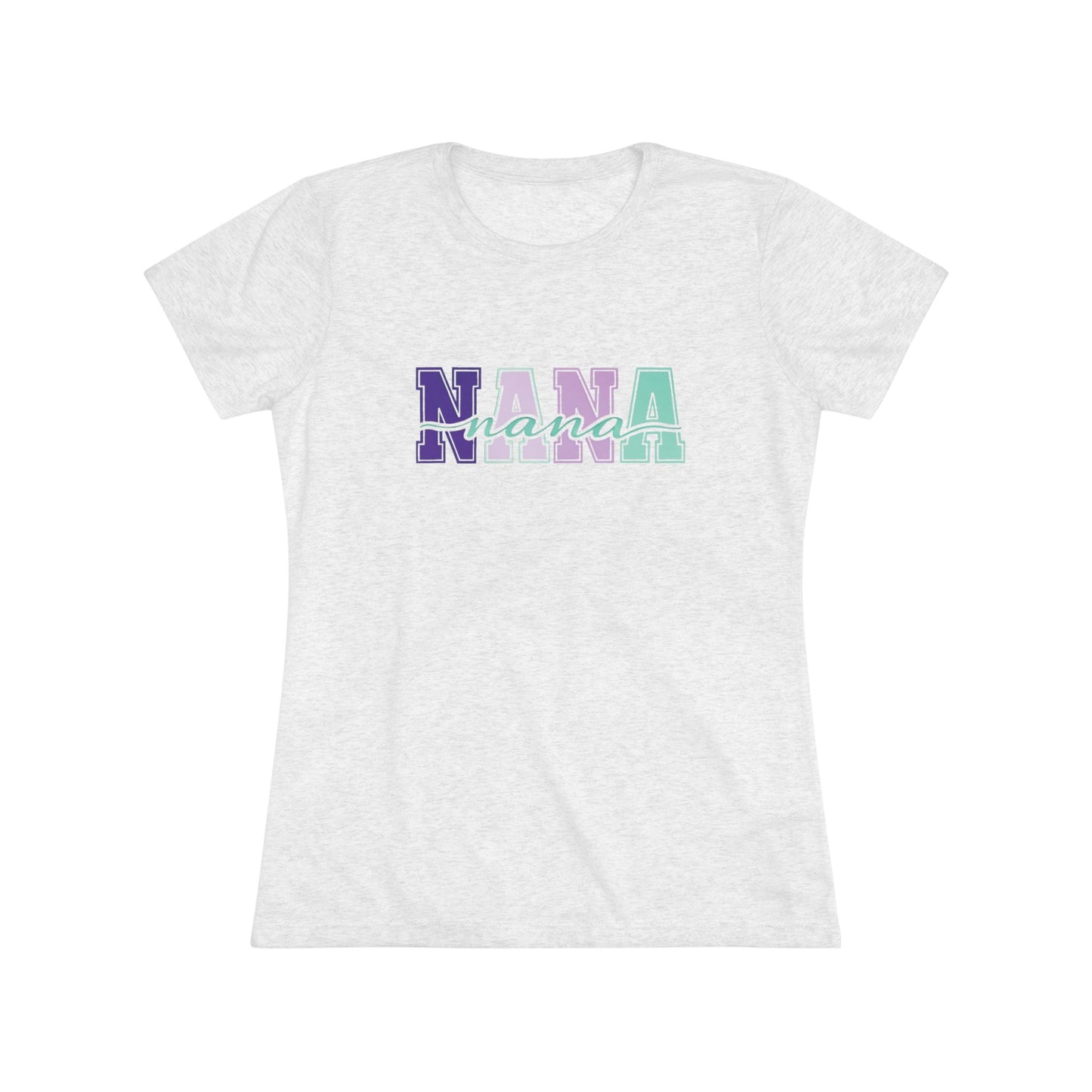 Nana Colorblock Text Women's Triblend Tee – Pastel Grandma Gift