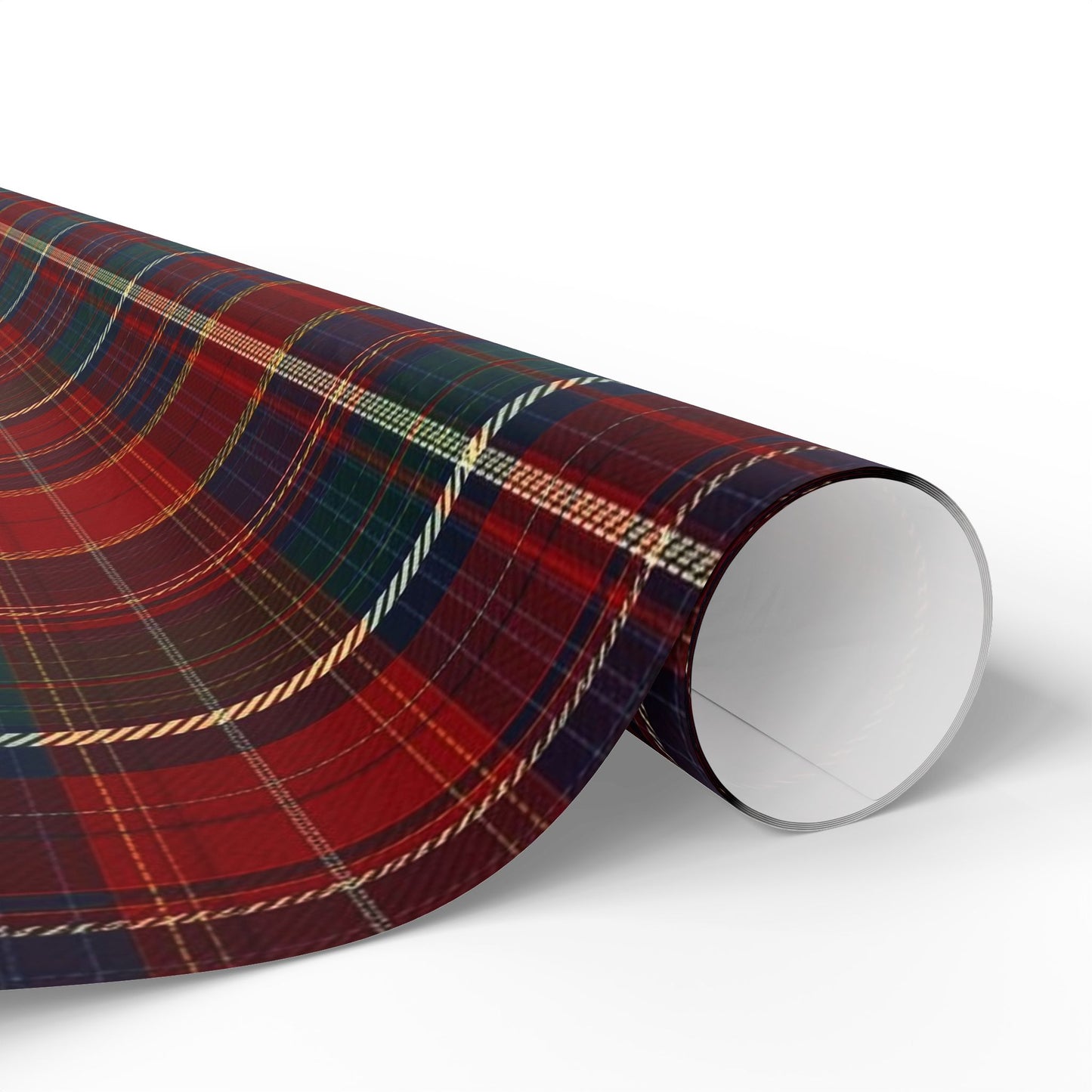 Trendy Plaid Wrapping Paper Roll — Traditional Red & Green Holiday Gift Wrap