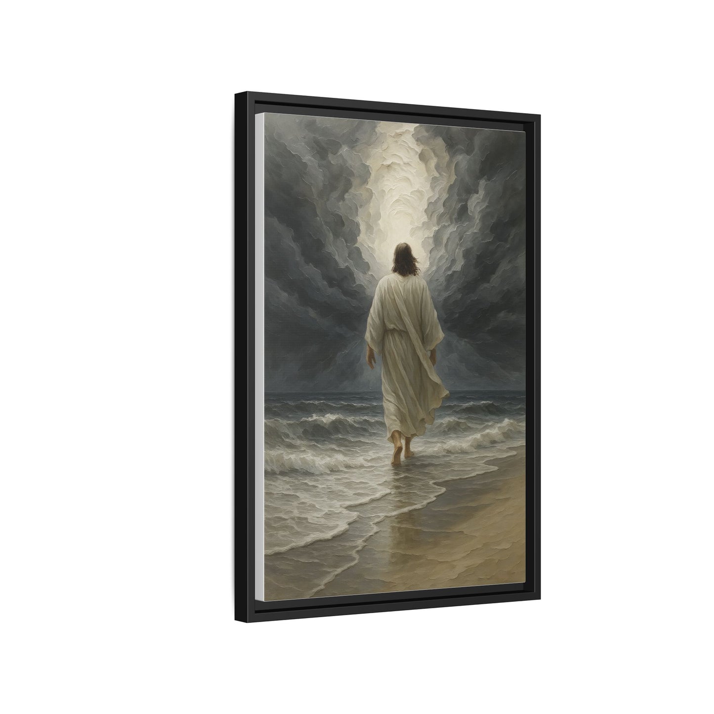 Jesus Walking on Water Matte Canvas Framed | Religious Wall Art