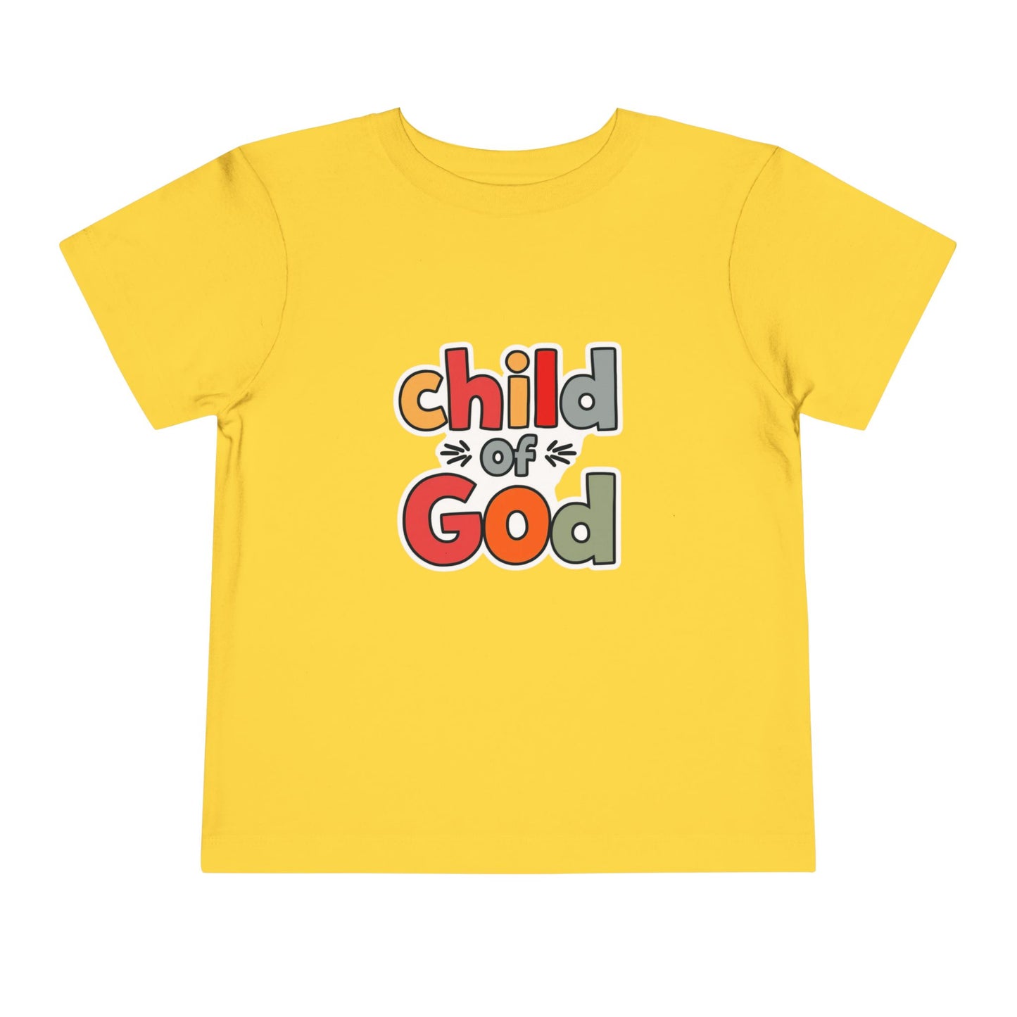 Child of God Toddler Tee — Colorful Religious Graphic Shirt
