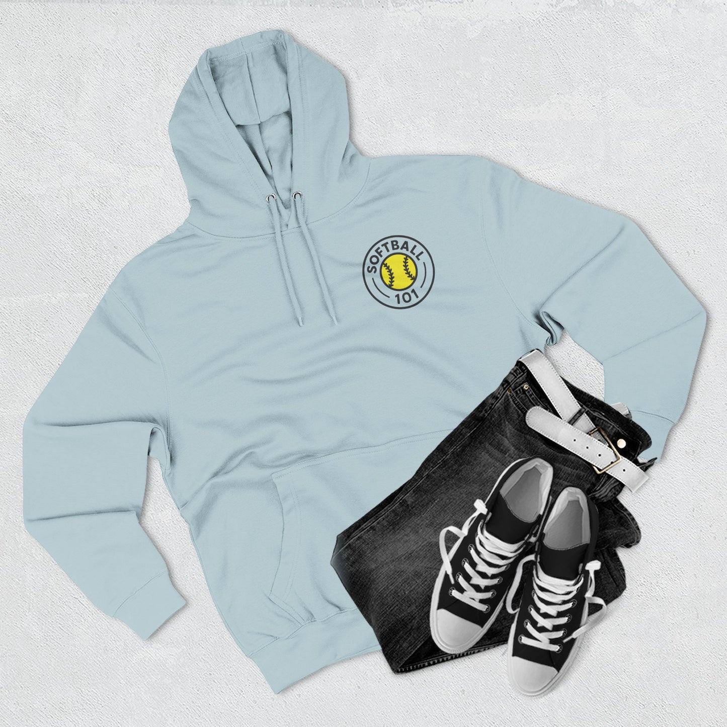 Softball 101 Hoodie — "Hit Like A Girl" Fleece Pullover (Softball 101 Logo)