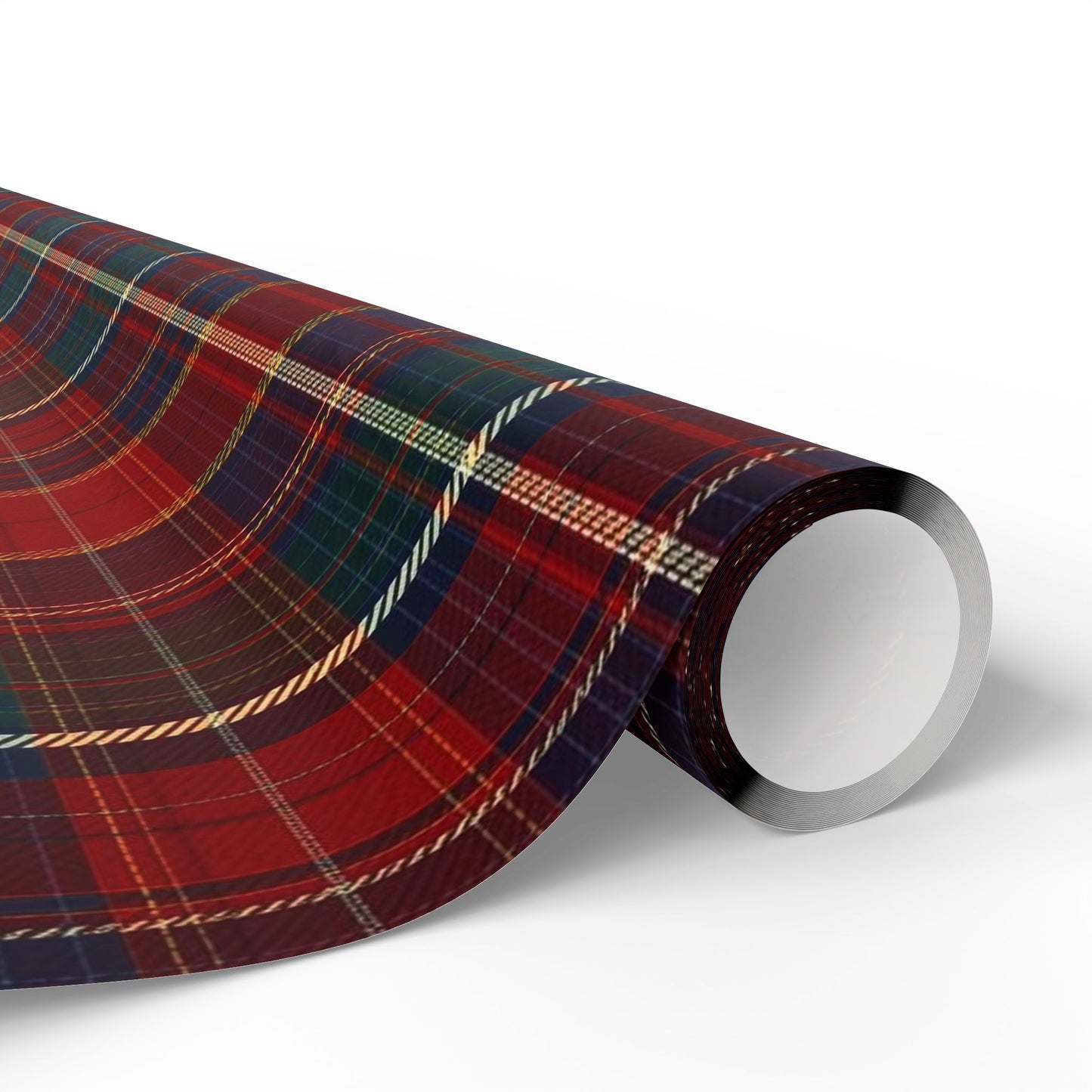 Trendy Plaid Wrapping Paper Roll — Traditional Red & Green Holiday Gift Wrap