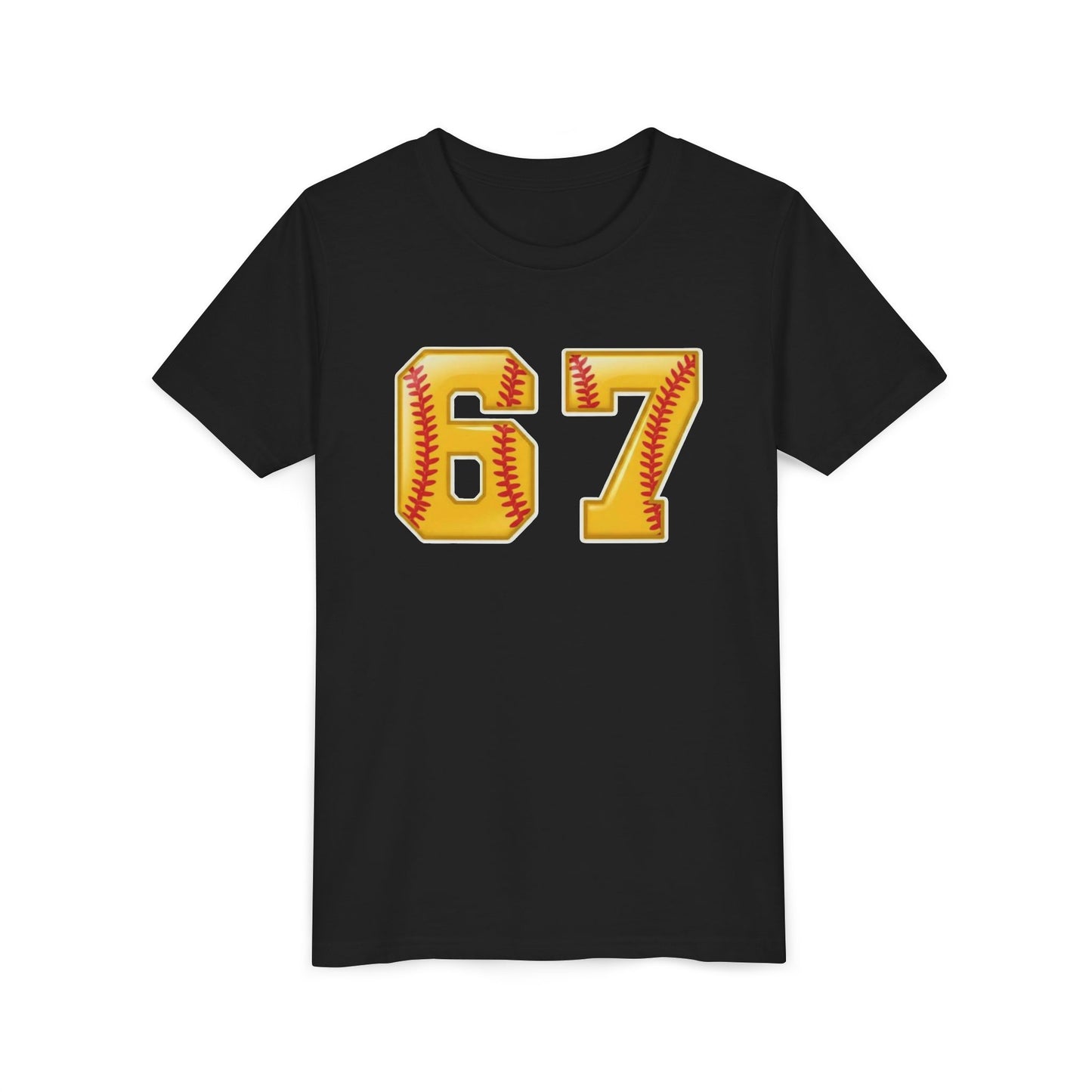 Youth Softball Number 67 Tee — Kids Sports Jersey Graphic Shirt