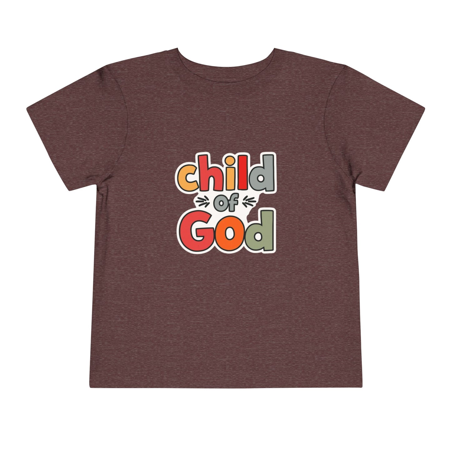 Child of God Toddler Tee — Colorful Religious Graphic Shirt