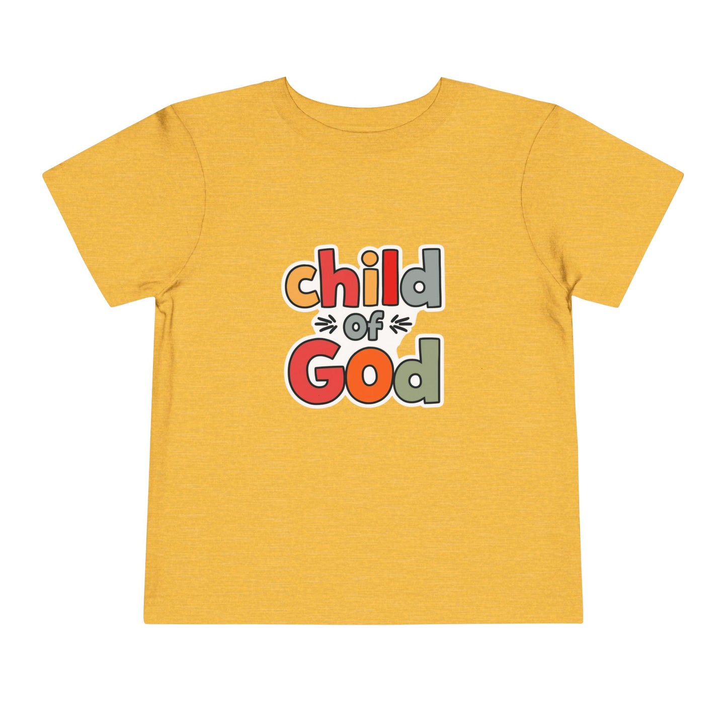 Child of God Toddler Tee — Colorful Religious Graphic Shirt