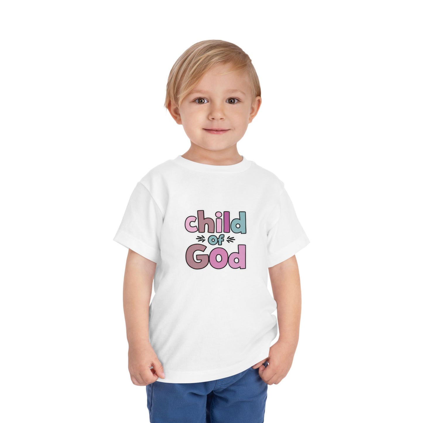 Toddler Tee - "Child of God" Pastel Faith Shirt