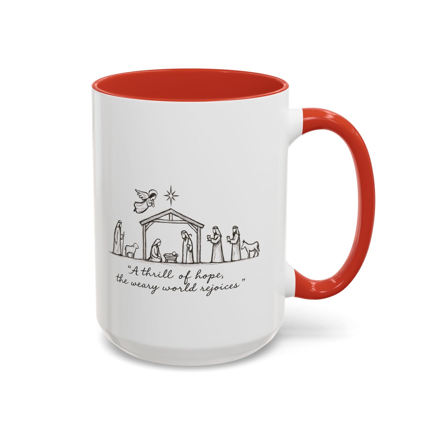 Nativity Coffee Mug – “A thrill of hope, the weary world rejoices”
