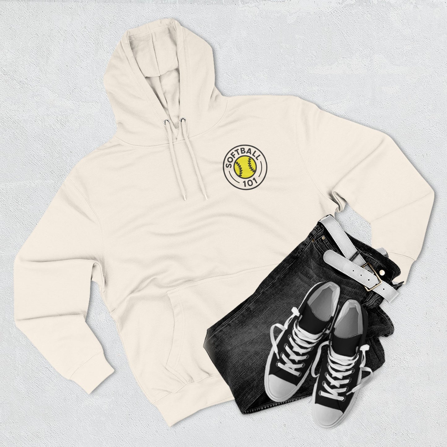 Softball 101 Hoodie — "Hit Like A Girl" Fleece Pullover (Softball 101 Logo)