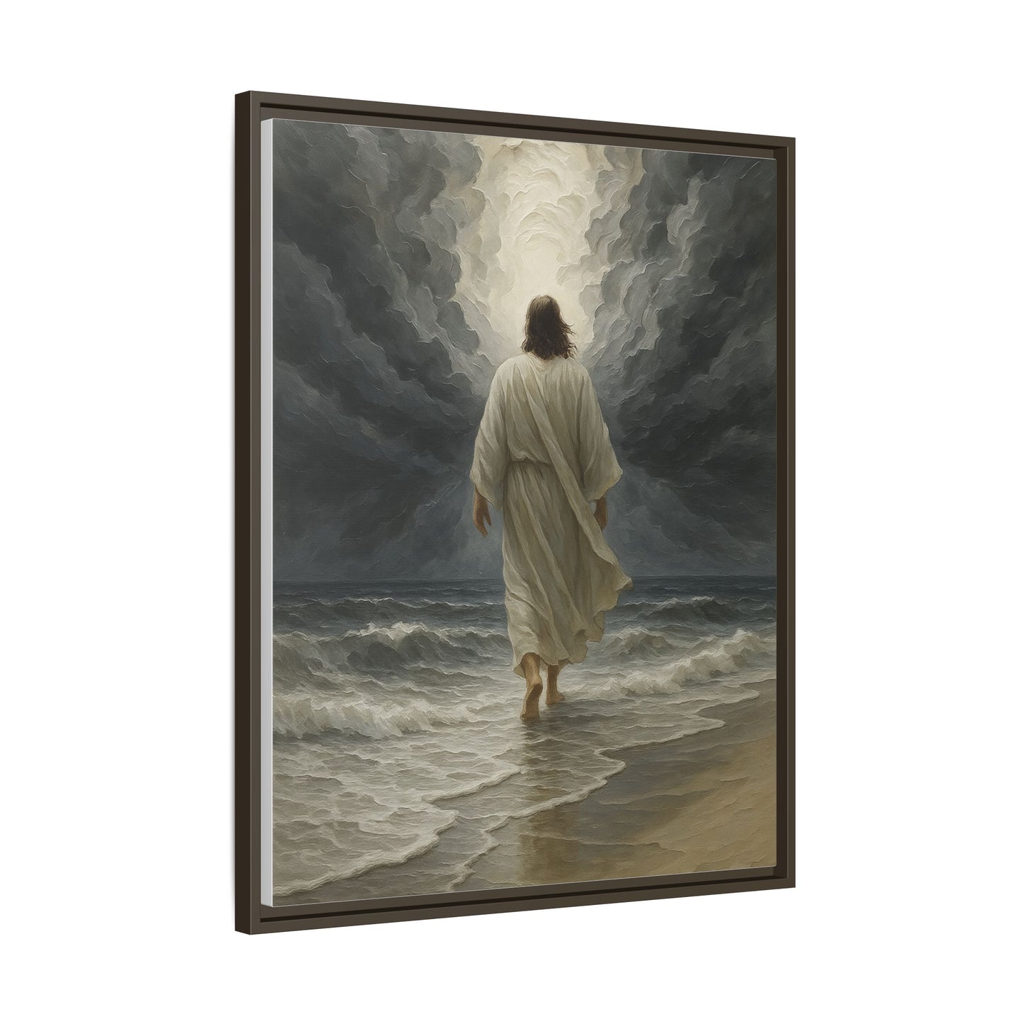 Jesus Walking on Water Matte Canvas Framed | Religious Wall Art