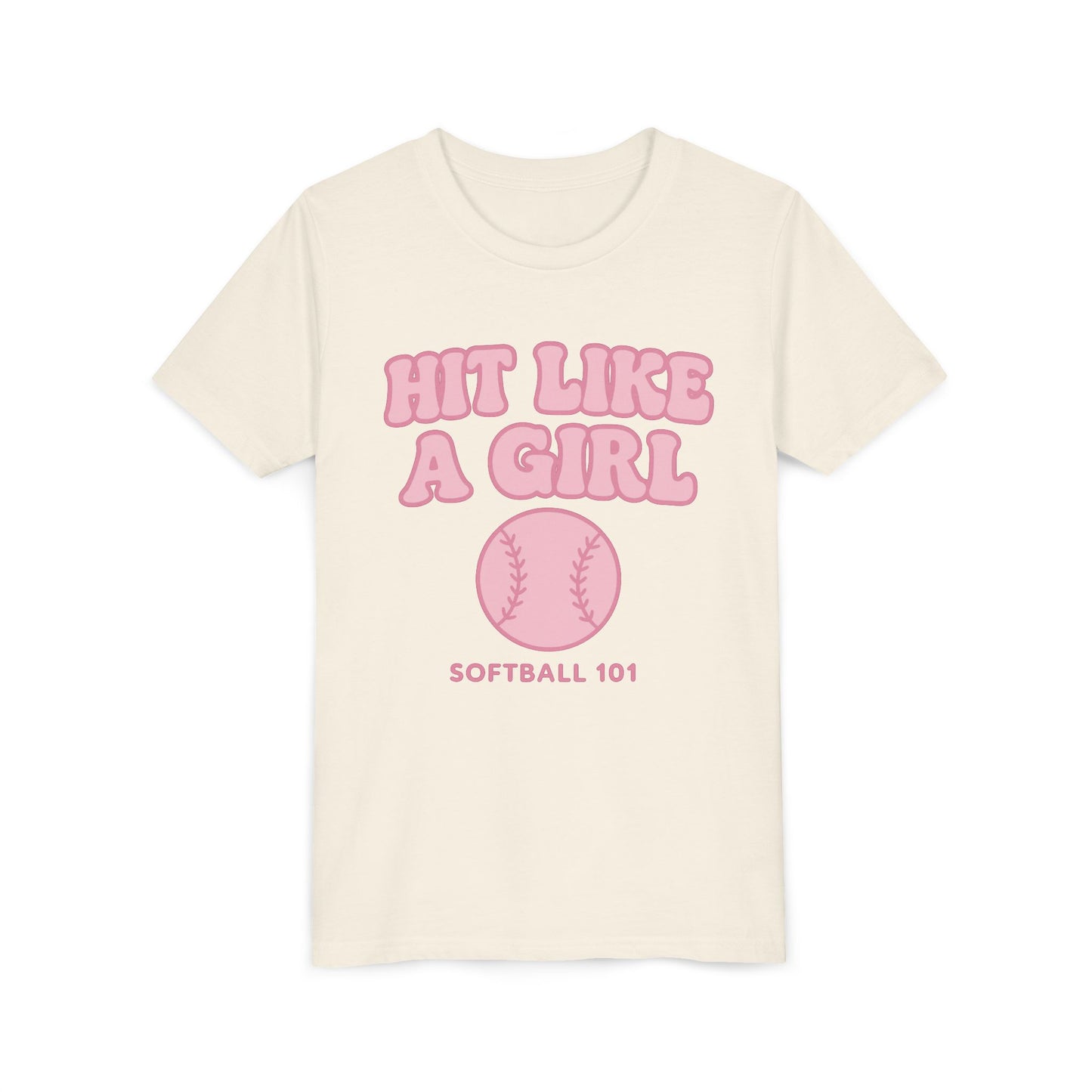 Youth Tee Softball 101 "Hit Like a Girl" Softball Graphic