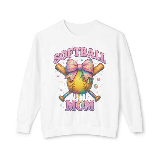 Softball Mom sweatshirt | Cute pastel softball with bow