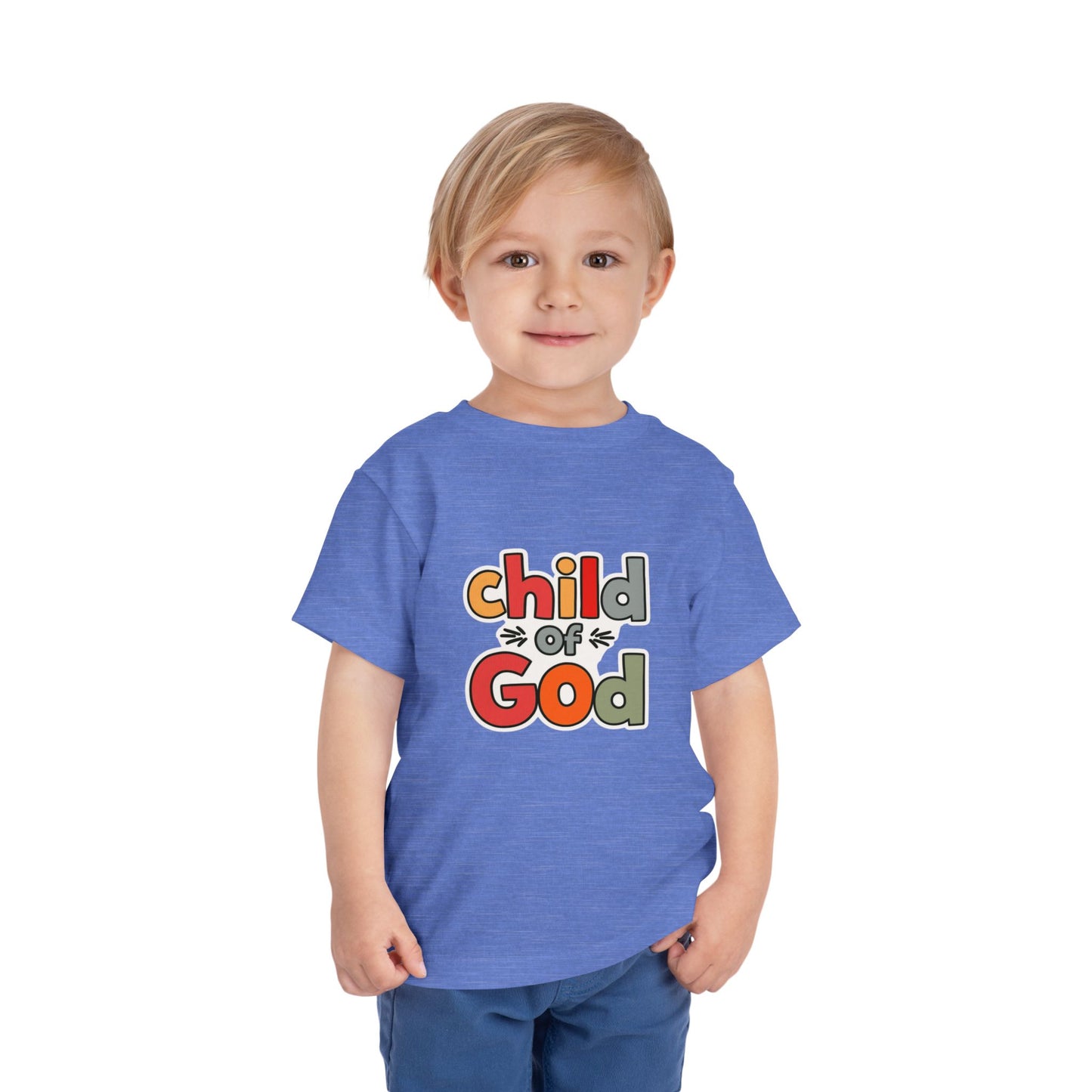 Child of God Toddler Tee — Colorful Religious Graphic Shirt