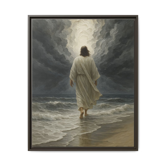 Jesus Walking on Water Matte Canvas Framed | Religious Wall Art